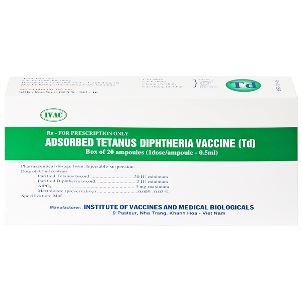 Vắc xin Uốn ván, bạch hầu hấp phụ (Td) - Liều